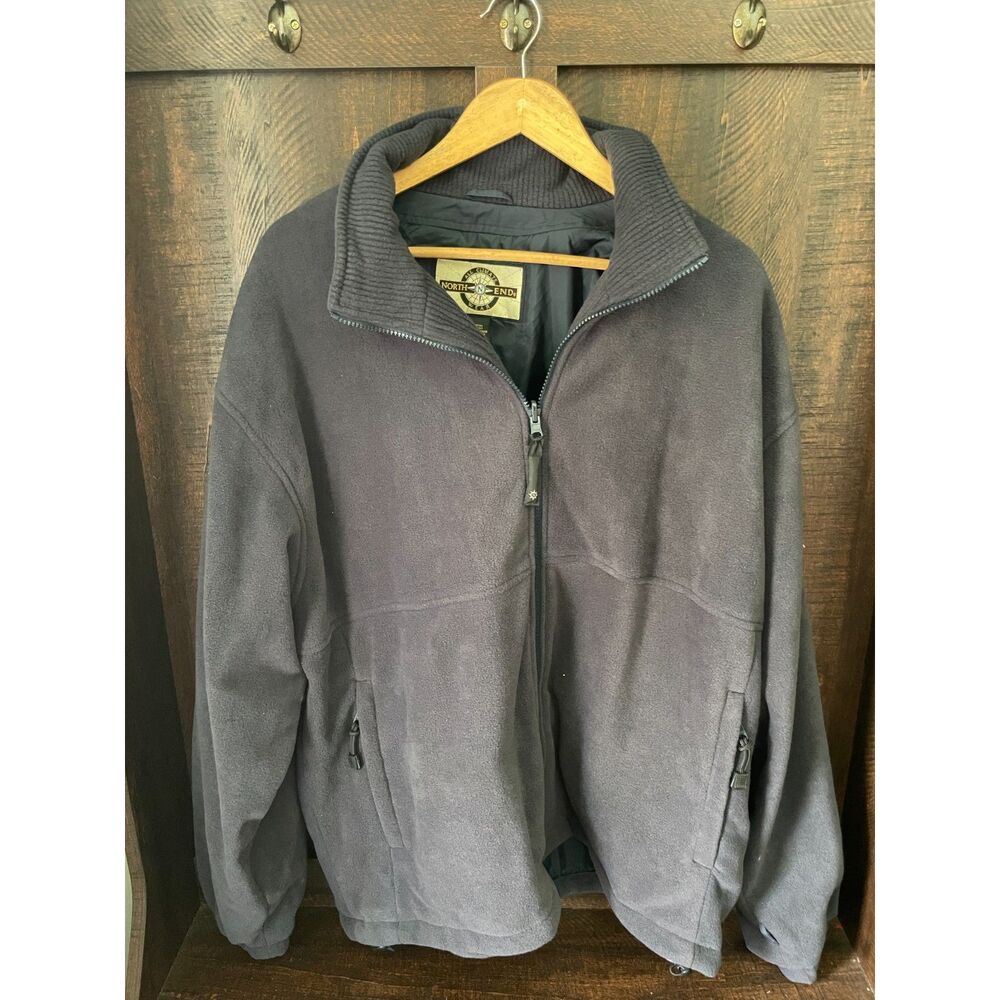 North End All Climate Wear Men’s XL Black Fleece Full Zip Jacket High Collar